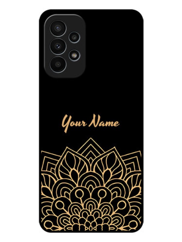 Custom Galaxy A23 4G Custom Glass Phone Case - Golden mandala Design
