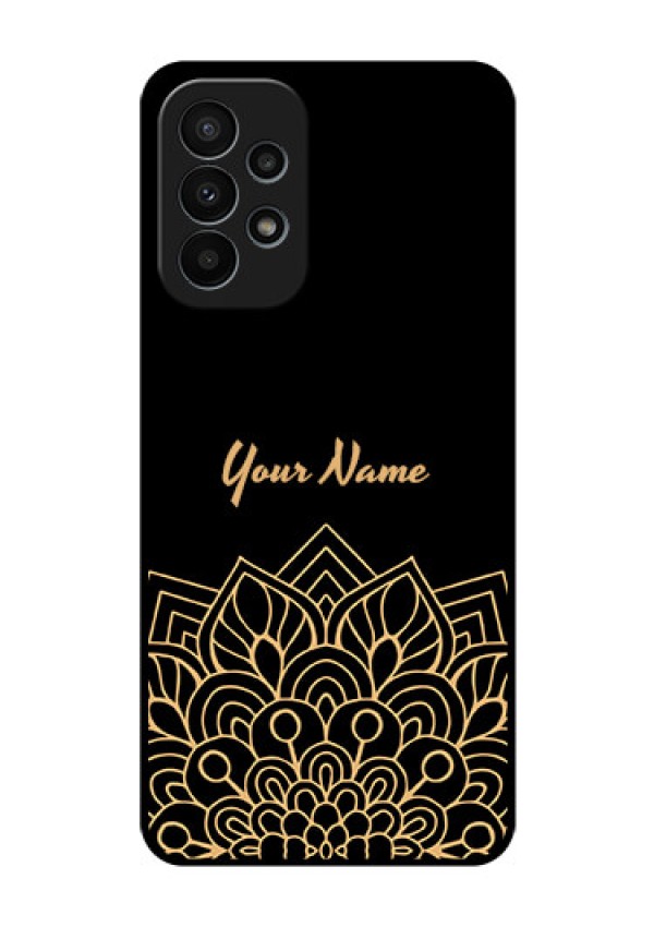 Galaxy A23 4G Custom Glass Phone Case - Golden mandala Design