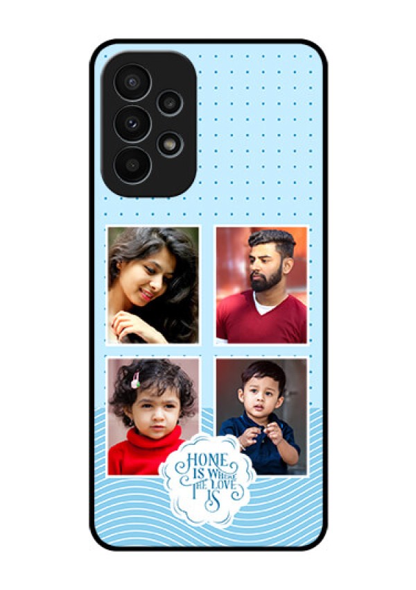 Galaxy A23 4G Custom Glass Phone Case - Cute love quote with 4 pic upload Design