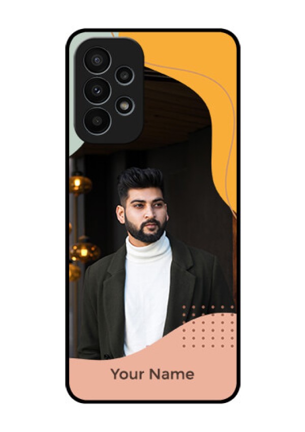 Galaxy A23 4G Personalized Glass Phone Case - Tri-coloured overlay design