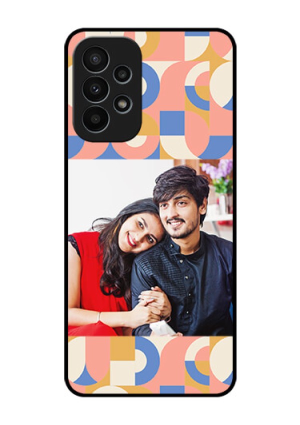 Galaxy A23 4G Photo Printing on Glass Case - Semi-circle Maze Pattern Design