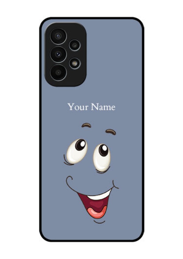 Galaxy A23 4G Photo Printing on Glass Case - Laughing Cartoon Face Design