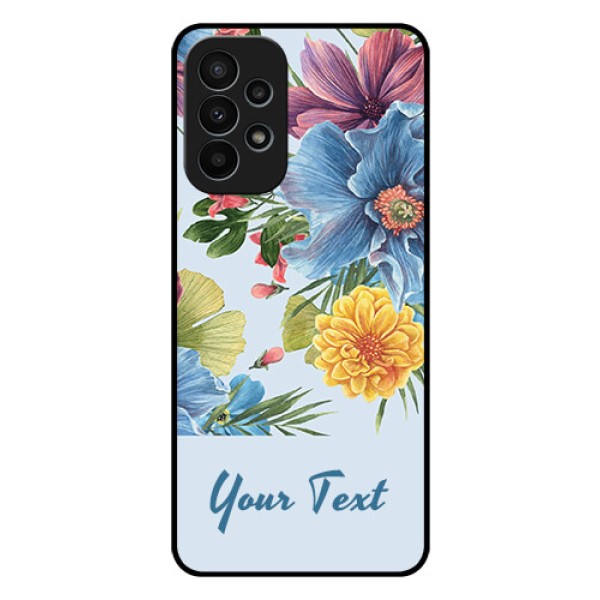 Galaxy A23 4G Custom Glass Mobile Case - Stunning Watercolored Flowers Painting Design