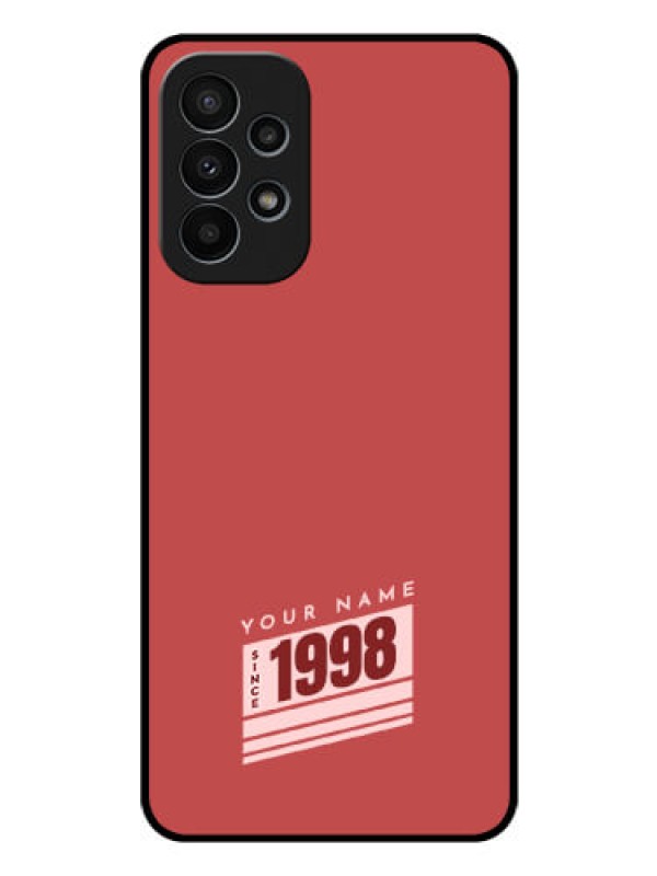 Custom Galaxy A23 4G Custom Glass Phone Case - Red custom year of birth Design