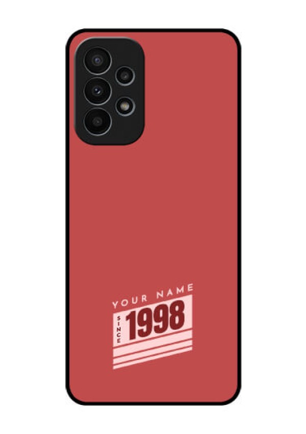Galaxy A23 4G Custom Glass Phone Case - Red custom year of birth Design