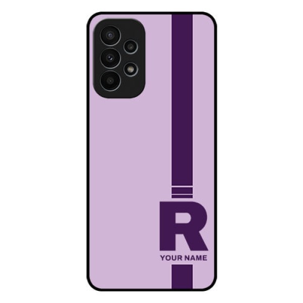 Galaxy A23 4G Photo Printing on Glass Case - Simple dual tone stripe with name Design Galaxy A23 4G Photo Printing on Glass Case - Simple dual tone stripe with name Design