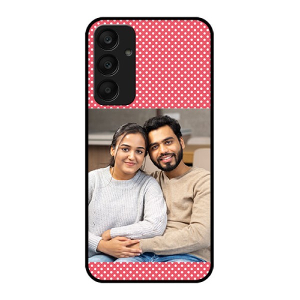 Samsung Galaxy A25 5G Custom Glass Phone Case - White Dotted Design