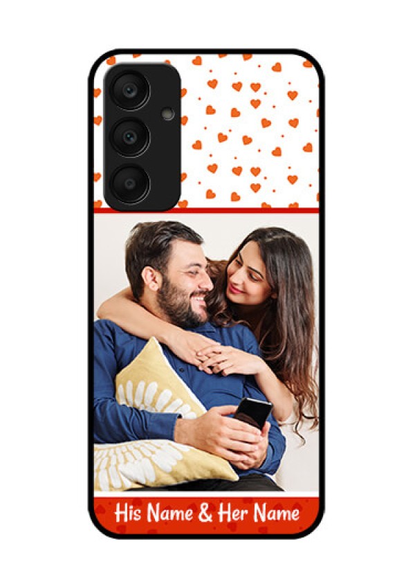 Samsung Galaxy A25 5G Custom Glass Phone Case - Orange Love Symbol Design