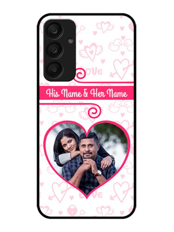 Custom Samsung Galaxy A25 5G Custom Glass Phone Case - Heart Shape Love Design