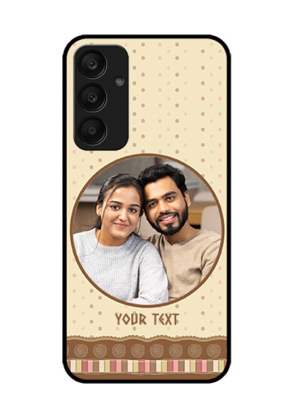 Samsung Galaxy A25 5G Custom Glass Phone Case - Brown Dotted Mobile Case Design