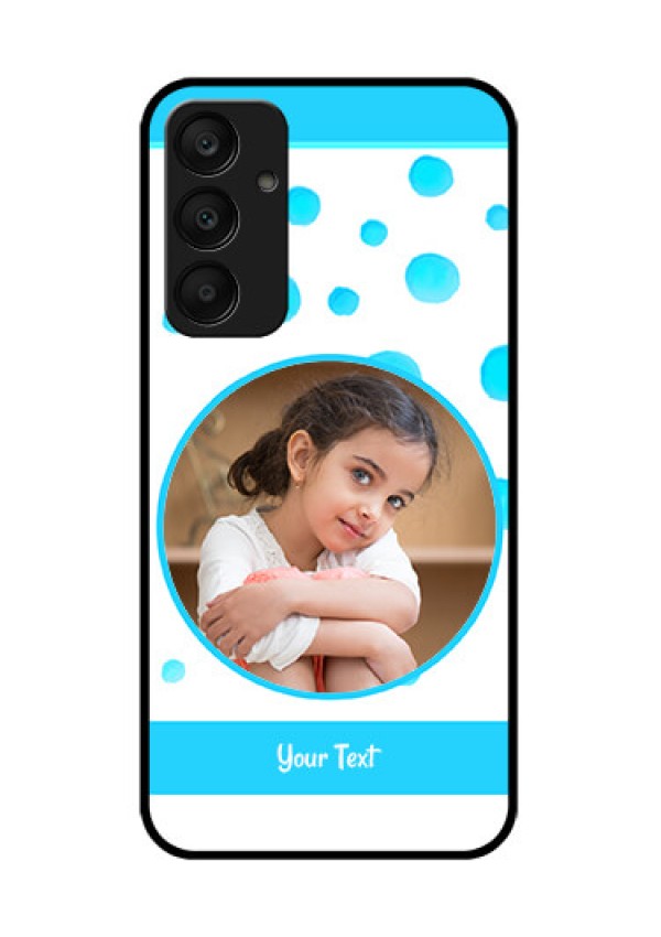 Samsung Galaxy A25 5G Custom Glass Phone Case - Blue Bubbles Pattern Design