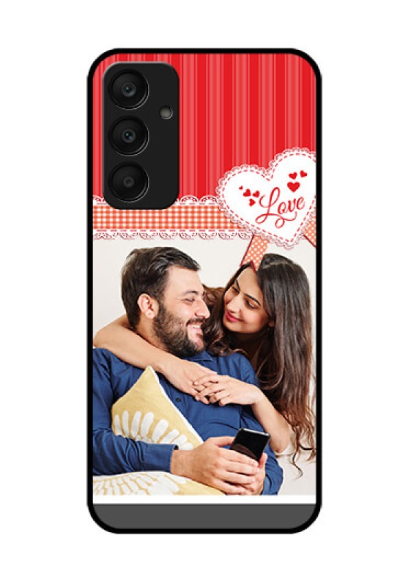 Samsung Galaxy A25 5G Custom Glass Phone Case - Red Love Pattern Design