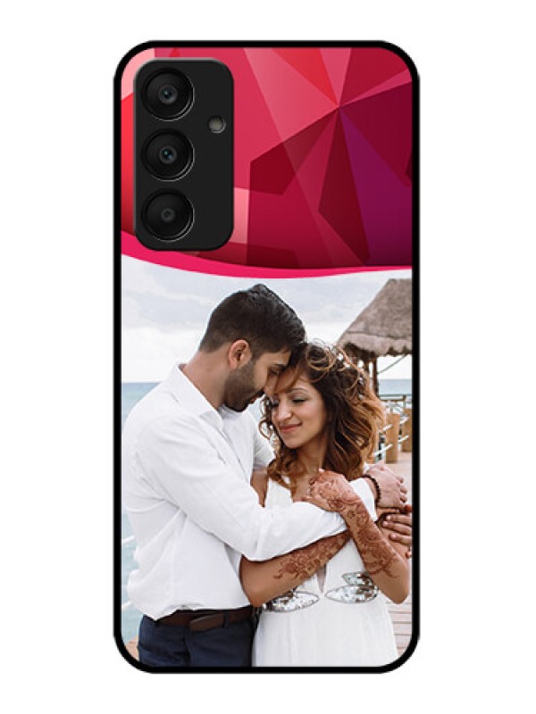 Custom Samsung Galaxy A25 5G Custom Glass Phone Case - Red Abstract Design