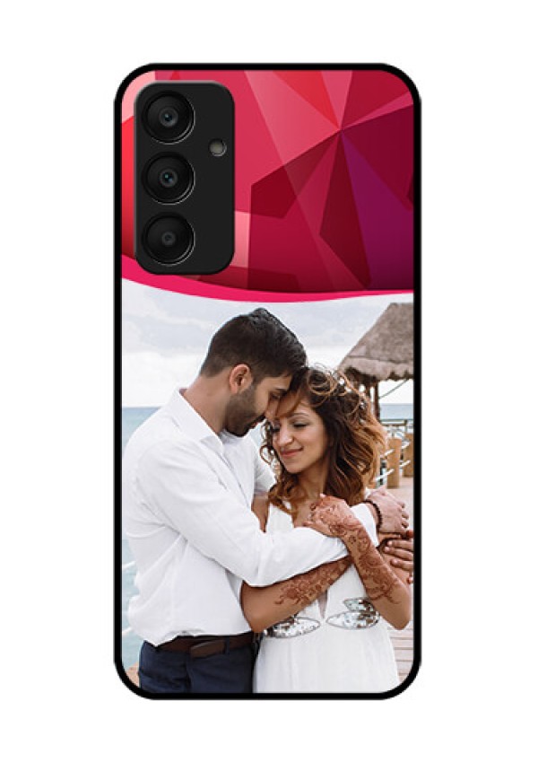 Samsung Galaxy A25 5G Custom Glass Phone Case - Red Abstract Design
