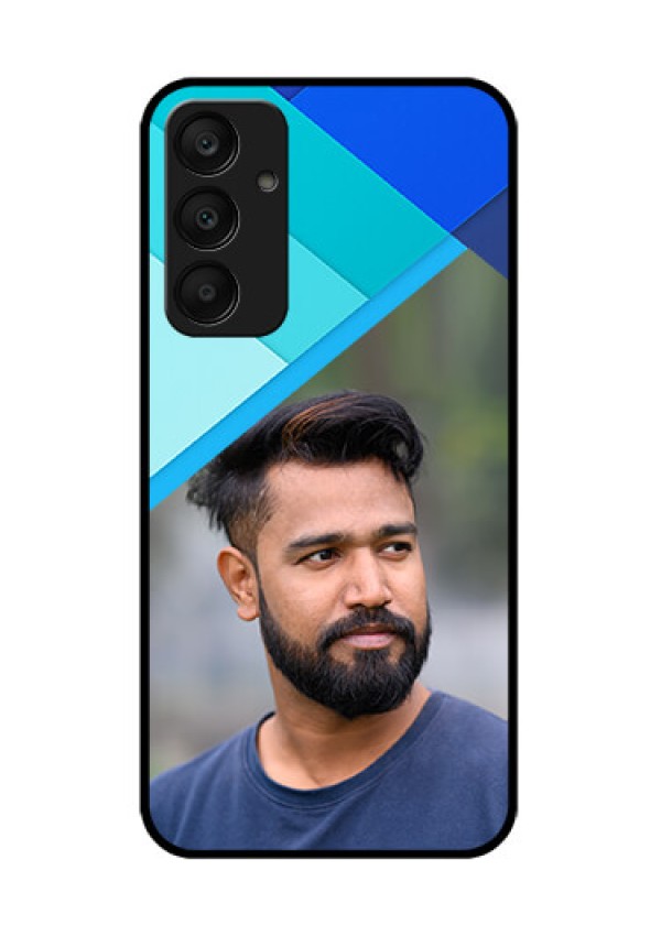 Samsung Galaxy A25 5G Custom Glass Phone Case - Blue Pattern Design