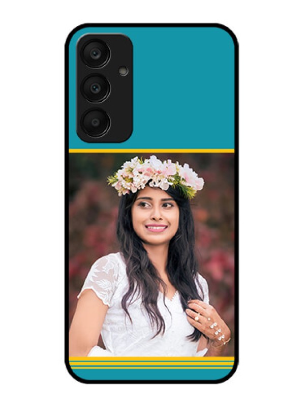 Custom Samsung Galaxy A25 5G Custom Glass Phone Case - Yellow & Blue Design