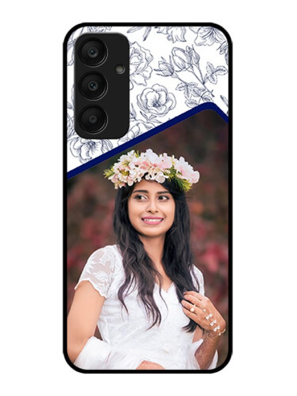 Custom Samsung Galaxy A25 5G Custom Glass Phone Case - Classy Floral Design