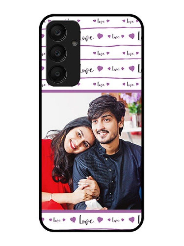 Custom Samsung Galaxy A25 5G Custom Glass Phone Case - Couples Heart Design