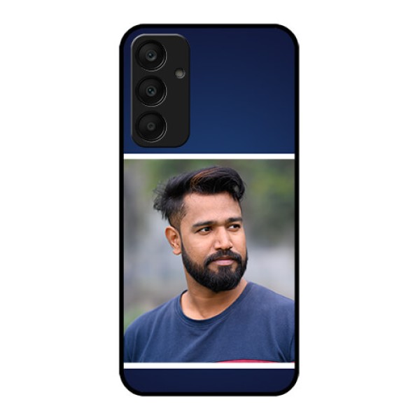 Samsung Galaxy A25 5G Custom Glass Phone Case - Simple Royal Blue Design Samsung Galaxy A25 5G Custom Glass Phone Case - Simple Royal Blue Design