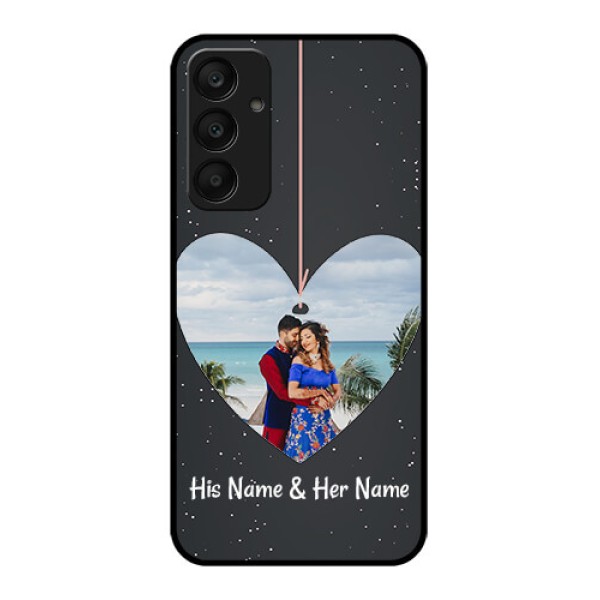 Samsung Galaxy A25 5G Custom Glass Phone Case - Hanging Heart Design Samsung Galaxy A25 5G Custom Glass Phone Case - Hanging Heart Design