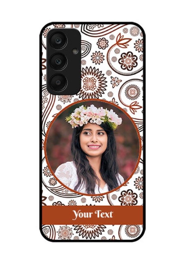 Samsung Galaxy A25 5G Custom Glass Phone Case - Abstract Flower Design