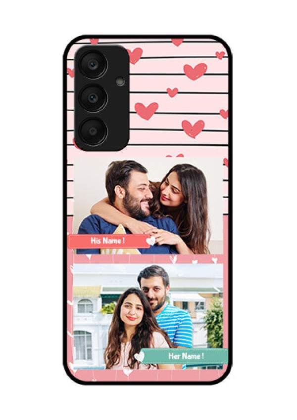 Samsung Galaxy A25 5G Custom Glass Phone Case - Photo With Heart Design