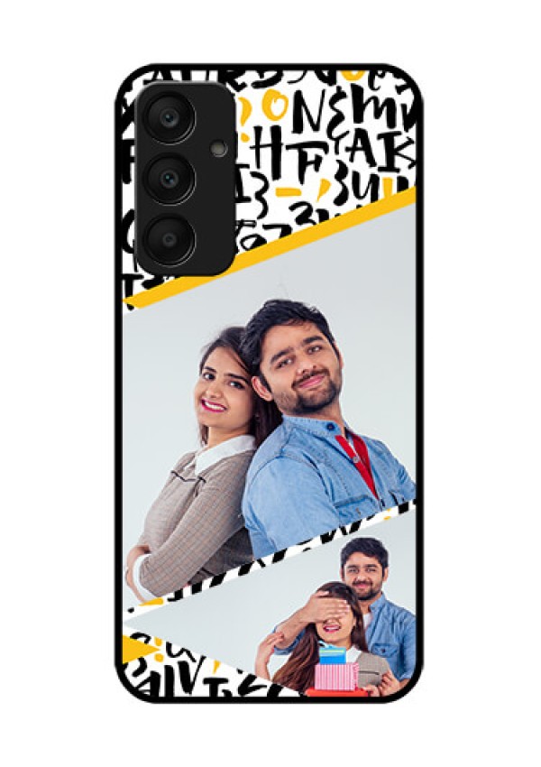Samsung Galaxy A25 5G Custom Glass Phone Case - Letters Pattern Design