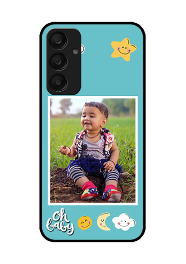 Samsung Galaxy A25 5G Custom Glass Phone Case - Smiley Kids Stars Design