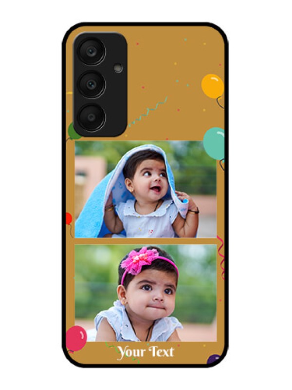 Custom Samsung Galaxy A25 5G Custom Glass Phone Case - Image Holder With Birthday Celebrations Design