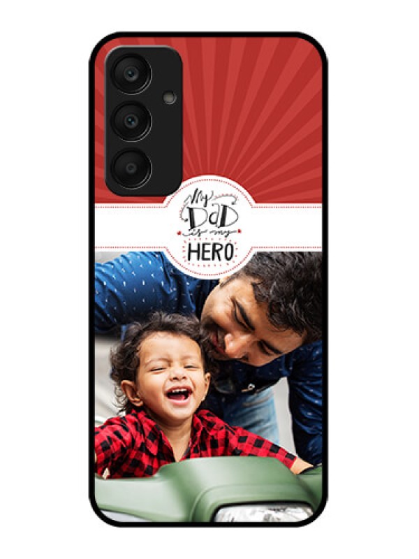 Custom Samsung Galaxy A25 5G Custom Glass Phone Case - My Dad Hero Design