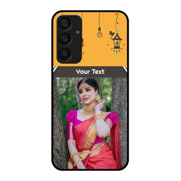 Samsung Galaxy A25 5G Custom Glass Phone Case - With Family Picture And Icons Samsung Galaxy A25 5G Custom Glass Phone Case - With Family Picture And Icons