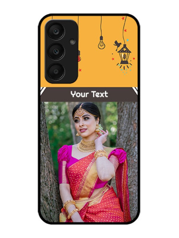 Custom Samsung Galaxy A25 5G Custom Glass Phone Case - With Family Picture And Icons