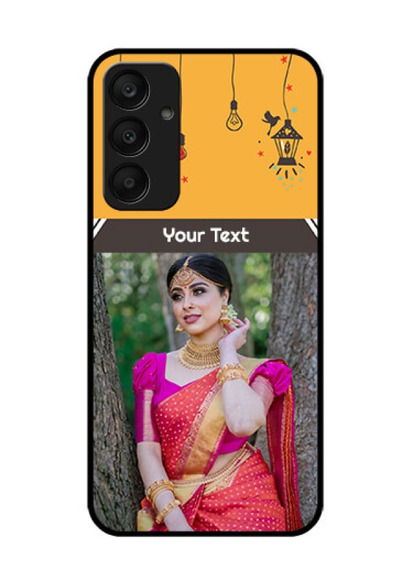 Samsung Galaxy A25 5G Custom Glass Phone Case - With Family Picture And Icons