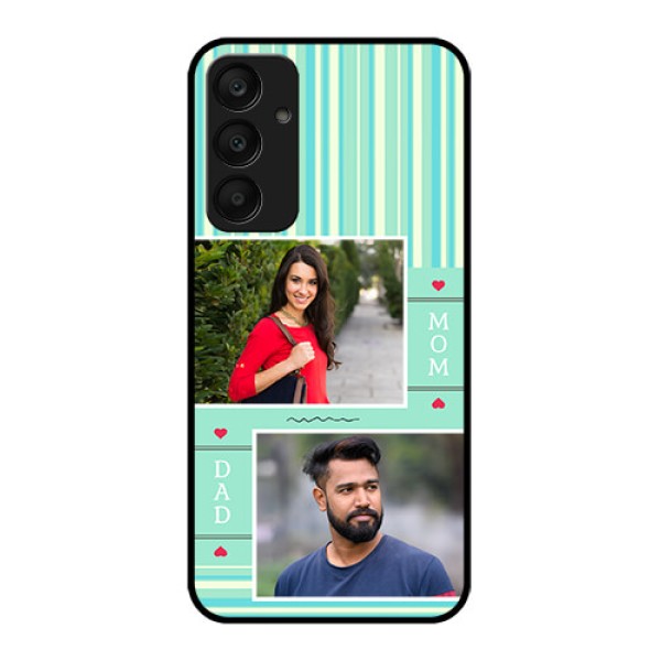 Samsung Galaxy A25 5G Custom Glass Phone Case - Mom & Dad Pic Design
