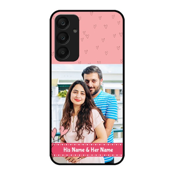 Samsung Galaxy A25 5G Custom Glass Phone Case - Love Design Peach Color Samsung Galaxy A25 5G Custom Glass Phone Case - Love Design Peach Color