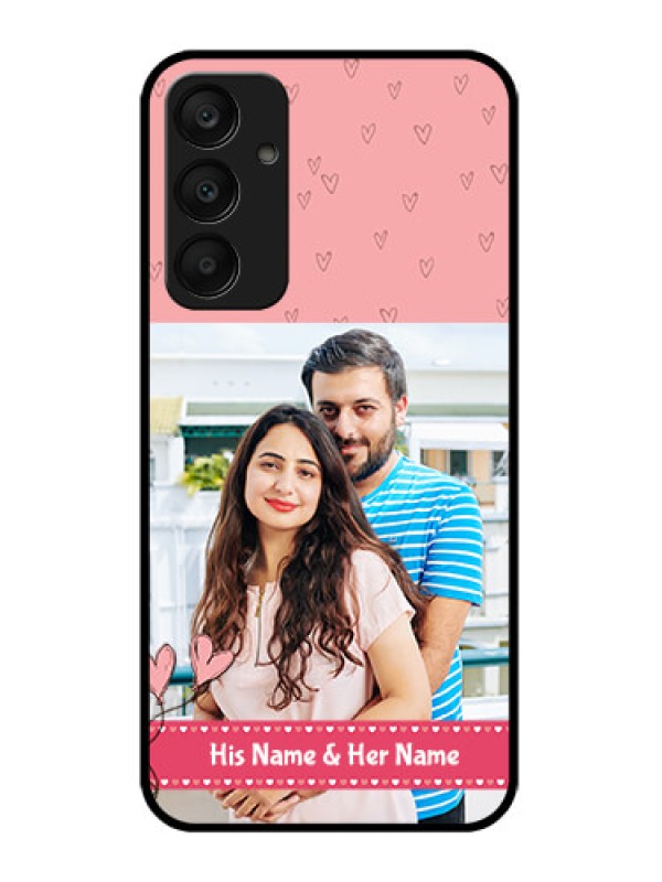 Custom Samsung Galaxy A25 5G Custom Glass Phone Case - Love Design Peach Color