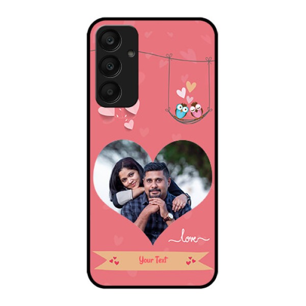 Samsung Galaxy A25 5G Custom Glass Phone Case - Peach Color Love Design Samsung Galaxy A25 5G Custom Glass Phone Case - Peach Color Love Design