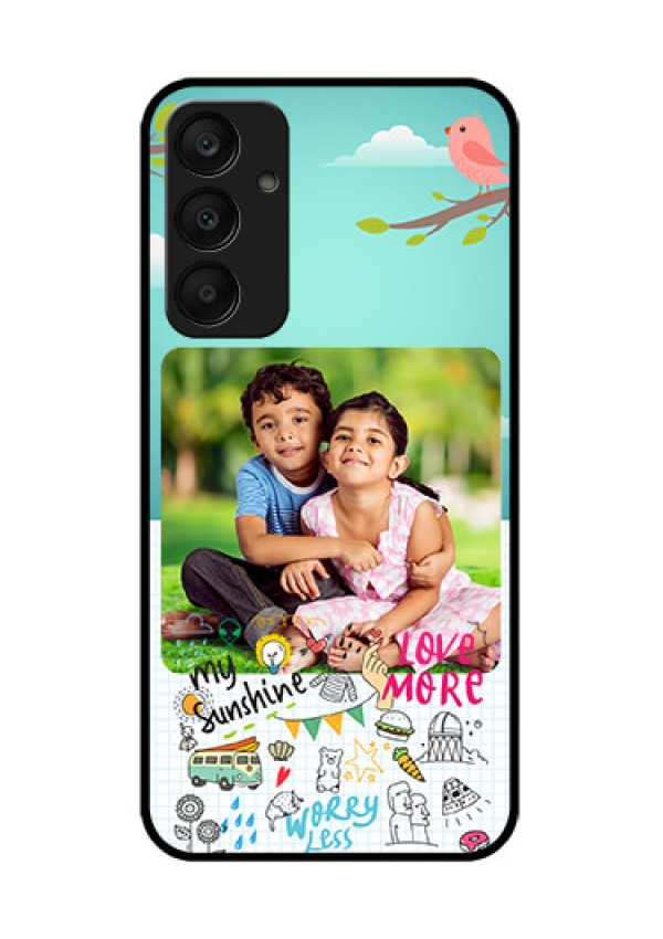 Samsung Galaxy A25 5G Custom Glass Phone Case - Doodle Love Design