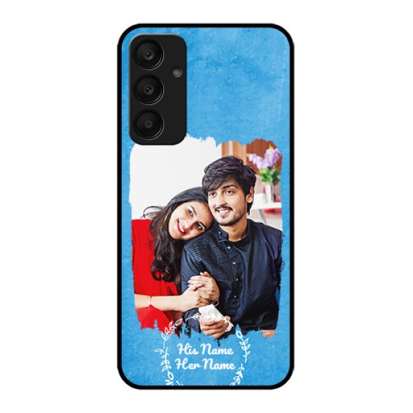 Galaxy A25 5G Custom Glass Phone Case - Blue Color Vintage Design Galaxy A25 5G Custom Glass Phone Case - Blue Color Vintage Design