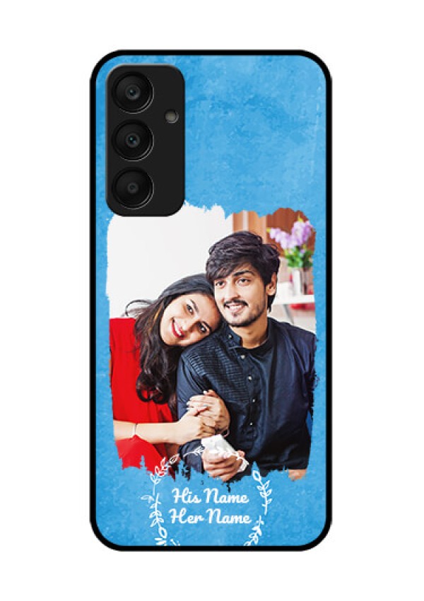 Galaxy A25 5G Custom Glass Phone Case - Blue Color Vintage Design