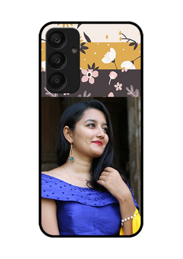 Samsung Galaxy A25 5G Custom Glass Phone Case - Stylish Floral Design