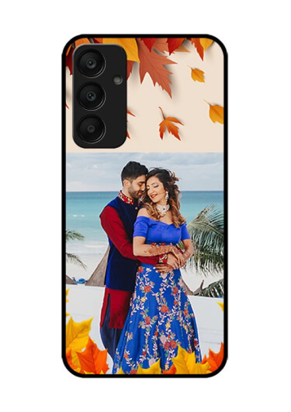 Samsung Galaxy A25 5G Custom Glass Phone Case - Autumn Maple Leaves Design