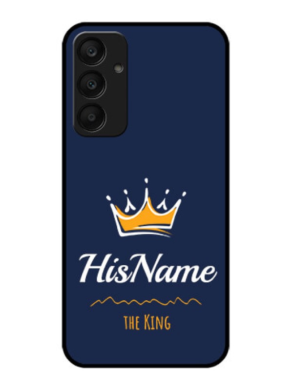Custom Samsung Galaxy A25 5G Custom Glass Phone Case - King With Name Design