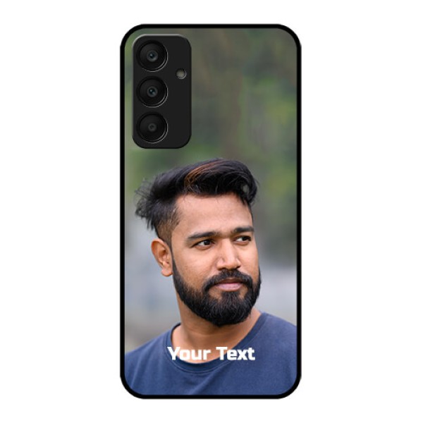 Samsung Galaxy A25 5G Custom Glass Phone Case - Photo With Text Design