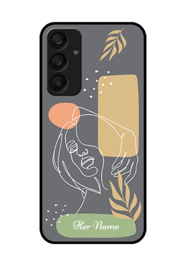 Samsung Galaxy A25 5G Custom Glass Phone Case - Gazing Woman Line Art Design