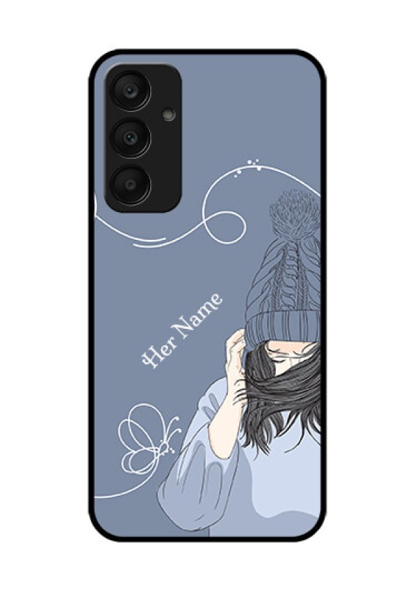 Samsung Galaxy A25 5G Custom Glass Phone Case - Girl In Winter Outfit Design