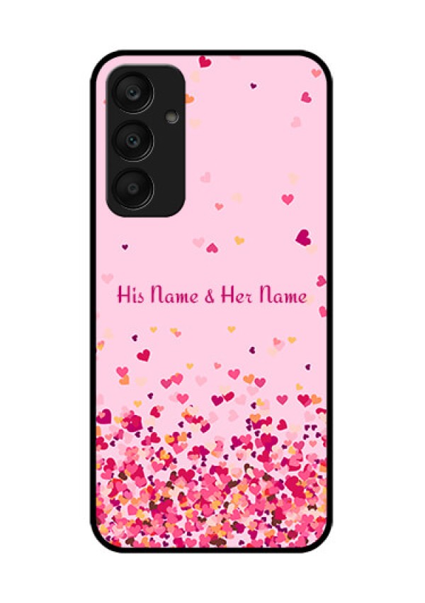 Samsung Galaxy A25 5G Custom Glass Phone Case - Floating Hearts Design