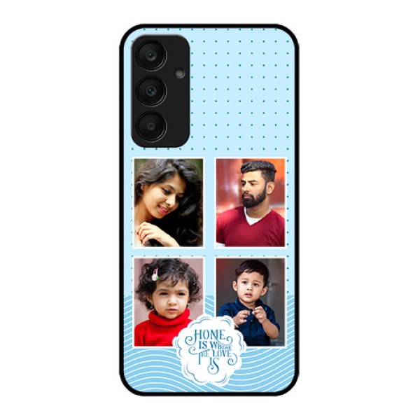 Samsung Galaxy A25 5G Custom Glass Phone Case - Cute Love Quote With 4 Pic Upload Design Samsung Galaxy A25 5G Custom Glass Phone Case - Cute Love Quote With 4 Pic Upload Design