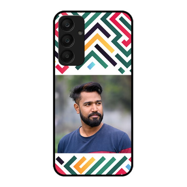 Samsung Galaxy A25 5G Custom Glass Phone Case - Colorful Maze Pattern Design Samsung Galaxy A25 5G Custom Glass Phone Case - Colorful Maze Pattern Design