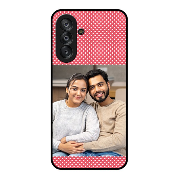Galaxy A26 5G Custom Glass Phone Case - White Dotted Design